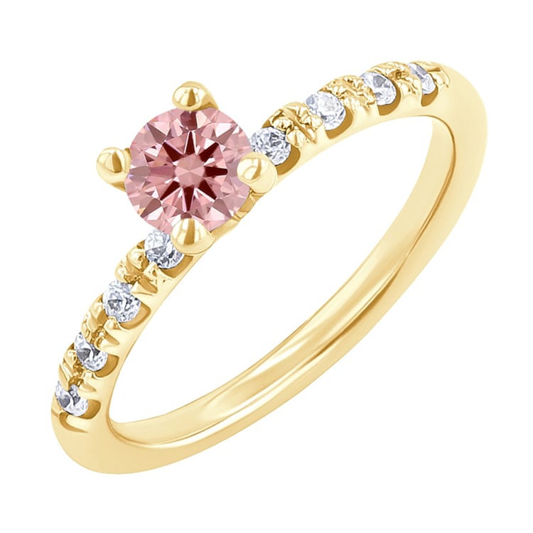 Verlobungsring mit einem zertifizierten fancy pink Lab Grown Diamanten Megha 132519