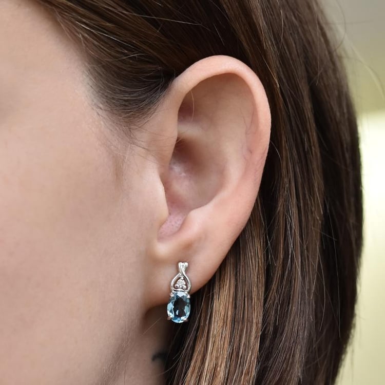 Silberne Ohrstecker mit blauen Topasen Orvelle 14159