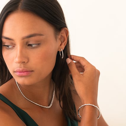 Goldene Flexi Creolen mit Lab Grown Diamanten Zeta