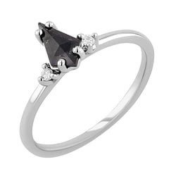 Goldring mit Salt and Pepper Diamant in Kiteform Adalia