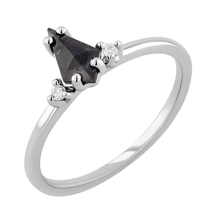 Goldring mit Salt and Pepper Diamant in Kiteform Adalia