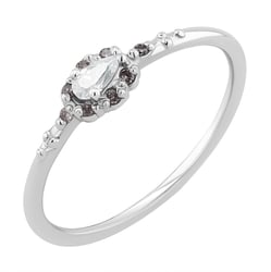 Ring mit Moissanit und Salt and Pepper Diamanten Kaylyn