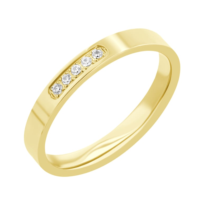 Flache Eheringe aus Gold mit Diamanten Yorik 117585