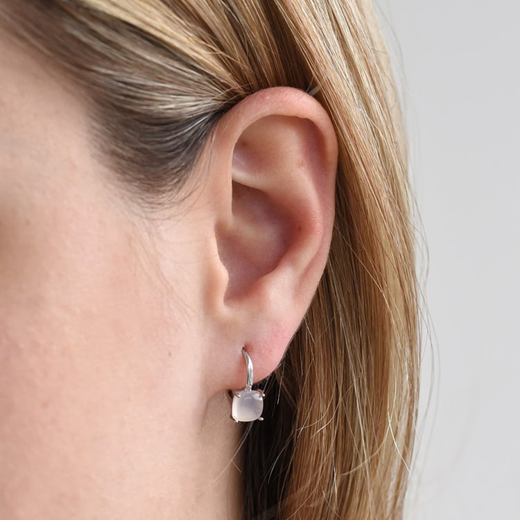 Goldene Ohrringe mit Rosenquartzen Phoibe 82723