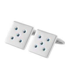Manschettenknöpfe aus Platin mit blauen Diamanten Orien