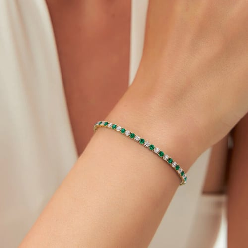 Tennisarmband mit Lab Grown Smaragde und Diamanten Vekic