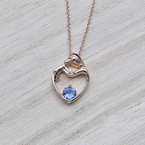 Anhänger Mutter und Kind mit Tansanit und Diamant Ella