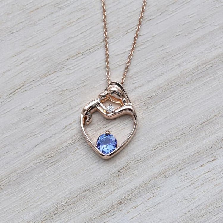 Anhänger Mutter und Kind mit Tansanit und Diamant Ella 42450