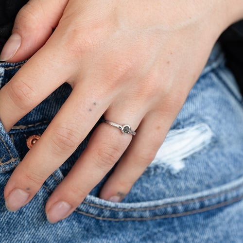 Goldring mit Salt and Pepper Diamant Emilien