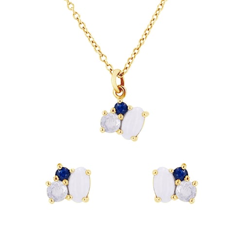 Goldenes Schmuckset aus Cluster-Schmuck Marquez