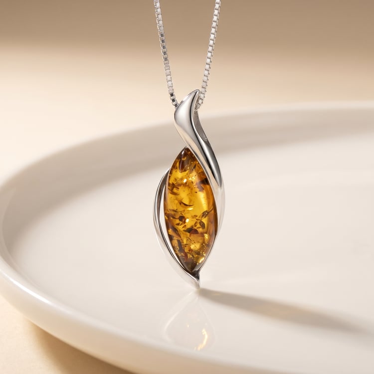 Silberanhänger mit Bernstein Lara 166737