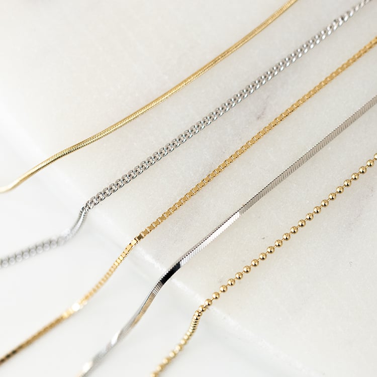 Snake Kette 45 cm 585er in Weißgold 136387