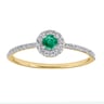 Silber Halo-Ring mit Smaragd und Lab Grown Diamanten Lys