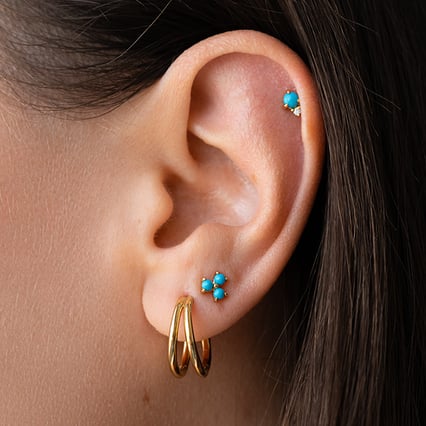 Silberne Ohrstecker mit Türkisen Darta