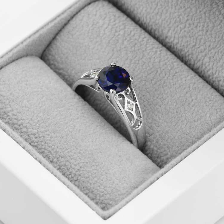 Silberring mit Saphir und Zirkonia Wyla 47970