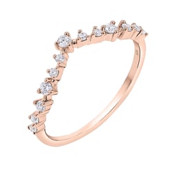 Eternityring in V-Form mit Diamanten Kenzie