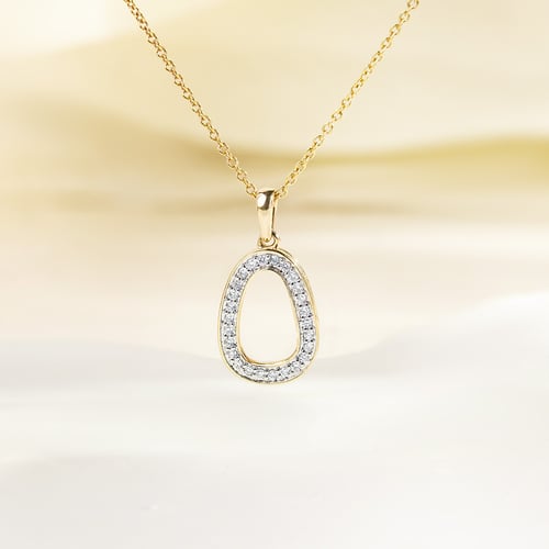 Goldener Anhänger mit Lab Grown Diamanten Evie