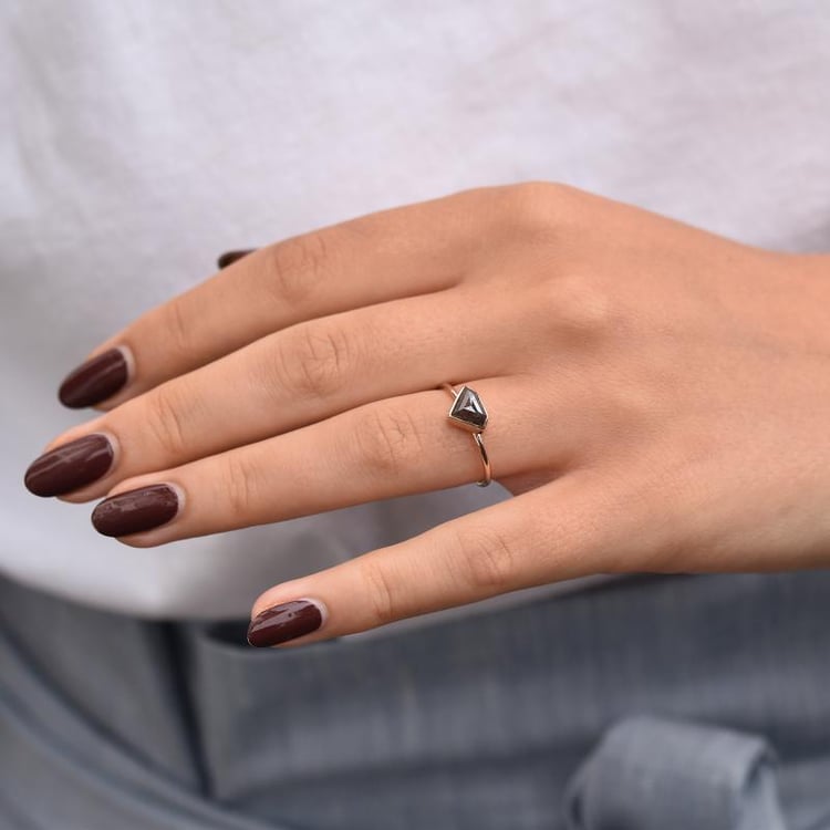 Goldring mit Salt and Pepper Diamant Vetries 34964