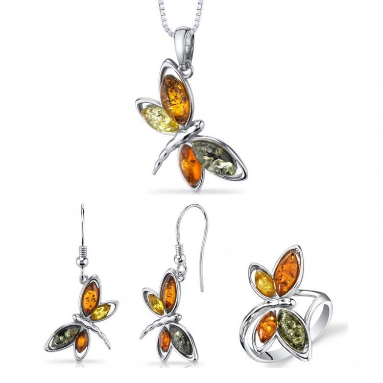 Schmuckkollektion Schmettelinge Bernstein