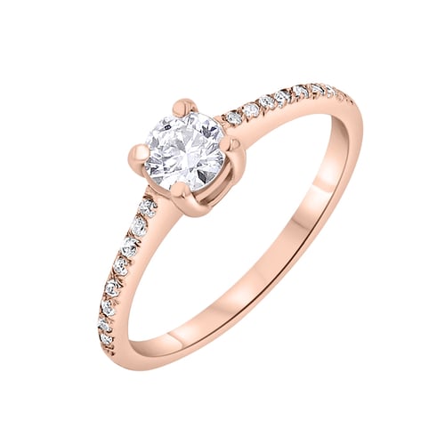 Goldener Verlobungsring mit Diamanten im Pave Stil Dalea