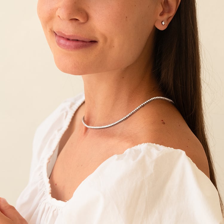 Goldenes Tennis Halskette mit Lab Grown Diamanten Gibson 143342