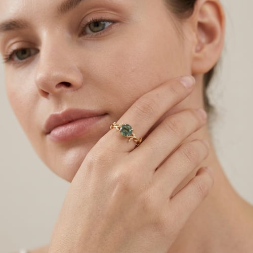 Einzigartiger Ring mit Moosachat Samuela