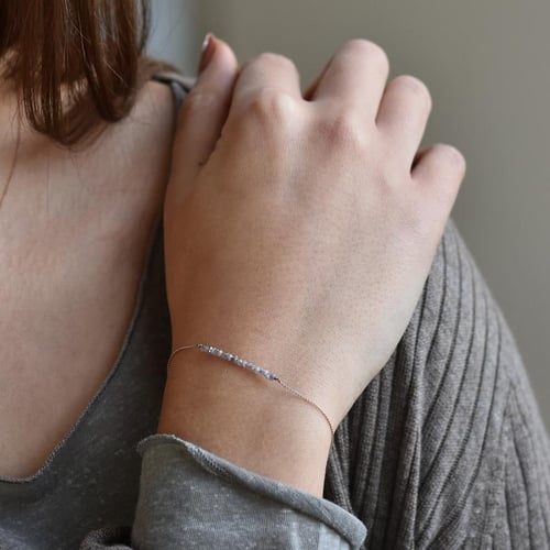 Armband aus Gold mit rosa ungeschliffenen Diamanten Benaty
