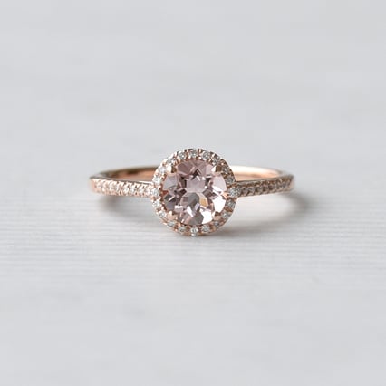 Ring aus Roségold mit Morganit und Diamanten Xana