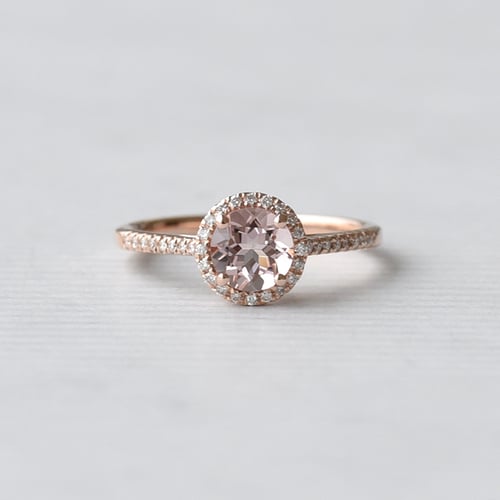 Ring aus Roségold mit Morganit und Diamanten Xana