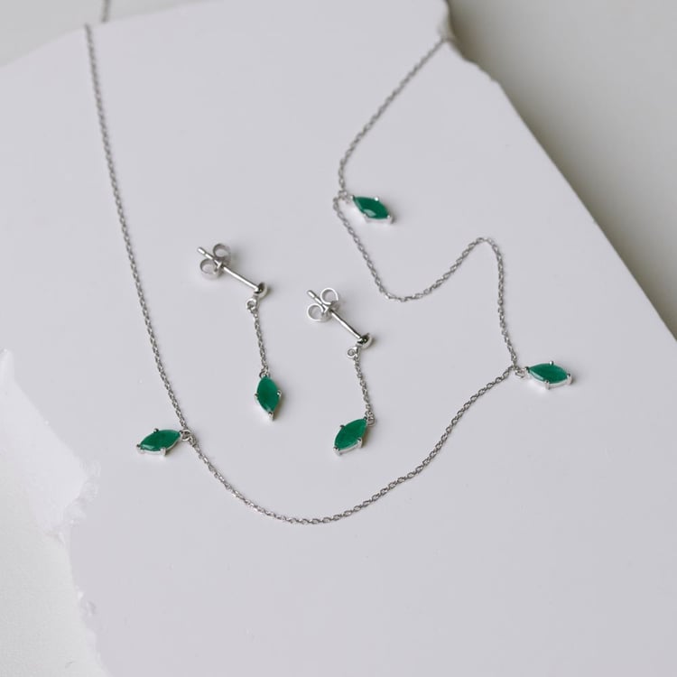 Goldenes Schmuckset mit brasilianischen Smaragden Raiz 164083