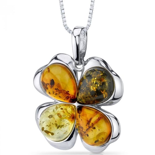 Silbernes Schmuckset mit Bernsteinen Ginger