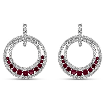 Luxuriöse Ohrringe mit Rubinen und Diamanten Quasimo