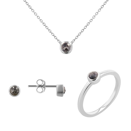 Schmuckset mit Salt and Pepper Diamanten Jana