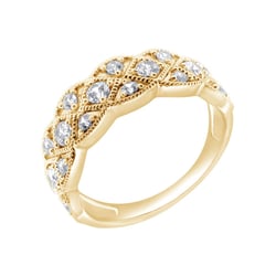 Verzierter Goldring mit Diamanten Ruben