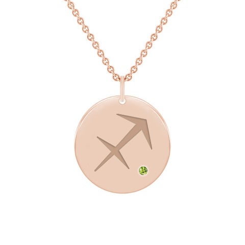 Schütze Sternzeichen Rosegold mit Olivin 59992