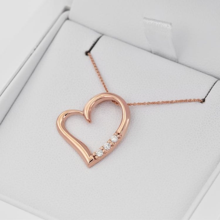 Anhänger aus Roségold in Herz-Form mit Diamanten Tanish 2369