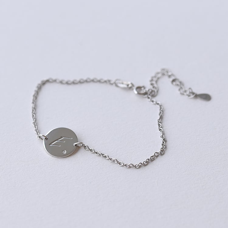 Silberarmband mit Diamant und Buchstabengravur Dian 61729