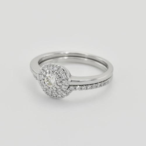 Verlobungsset mit Halo Ring und Diamanten Lieta