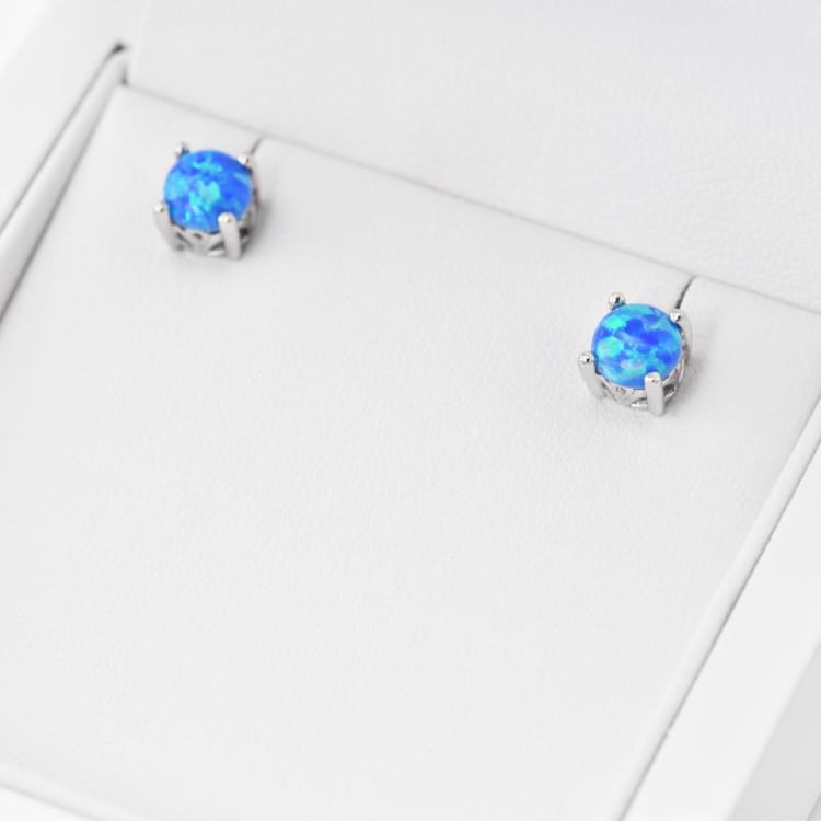 Silbernes Schmuckset mit blauen Opalen Bel 28203