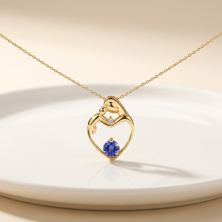 Anhänger Mutter und Kind mit Tansanit und Diamant Ella 168741