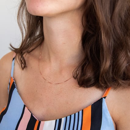 Venezia Halskette 45 cm aus rosé vergoldetem Silber