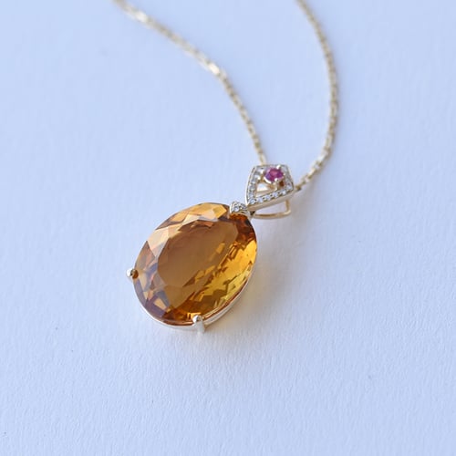 Anhänger mit Citrin, Turmalin und Diamanten Ienje