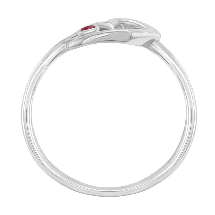 Goldener Herzring mit Rubin Balante 40546