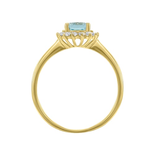 Aquamarinring mit Diamanten Sajani