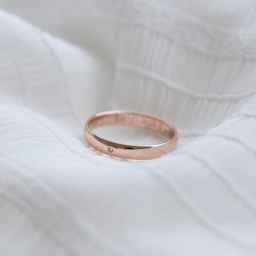 Schlichte Trauringe mit Diamant-Damenring Stanista