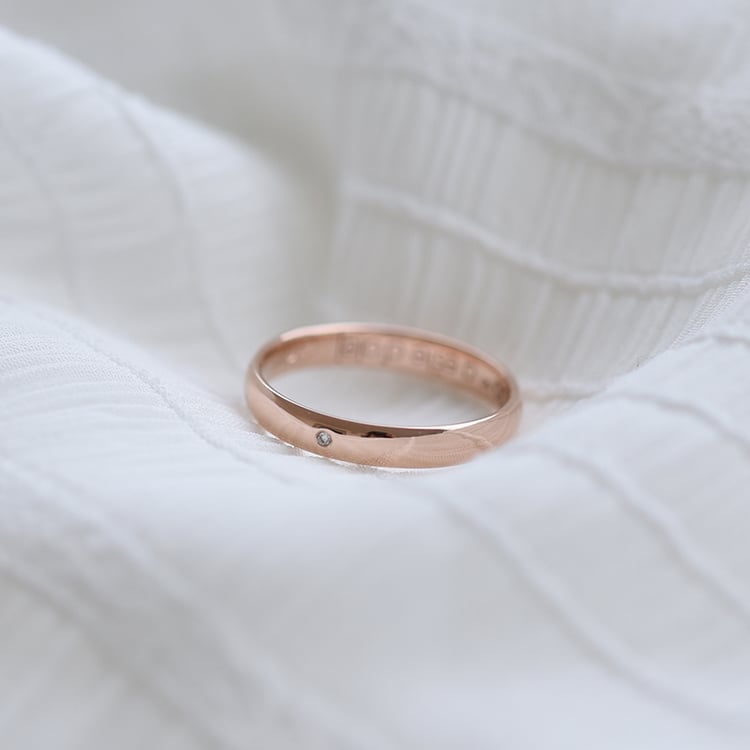 Schlichte Trauringe mit Diamant-Damenring Stanista 64088