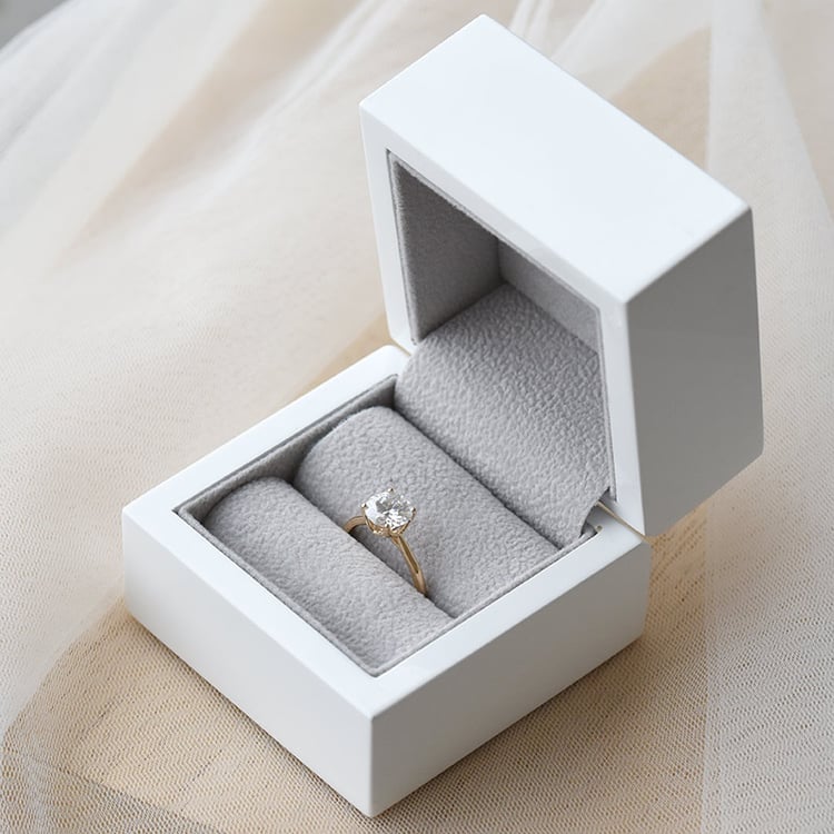 Solitär Verlobungsring mit Moissanit und Diamant Hleene 71898