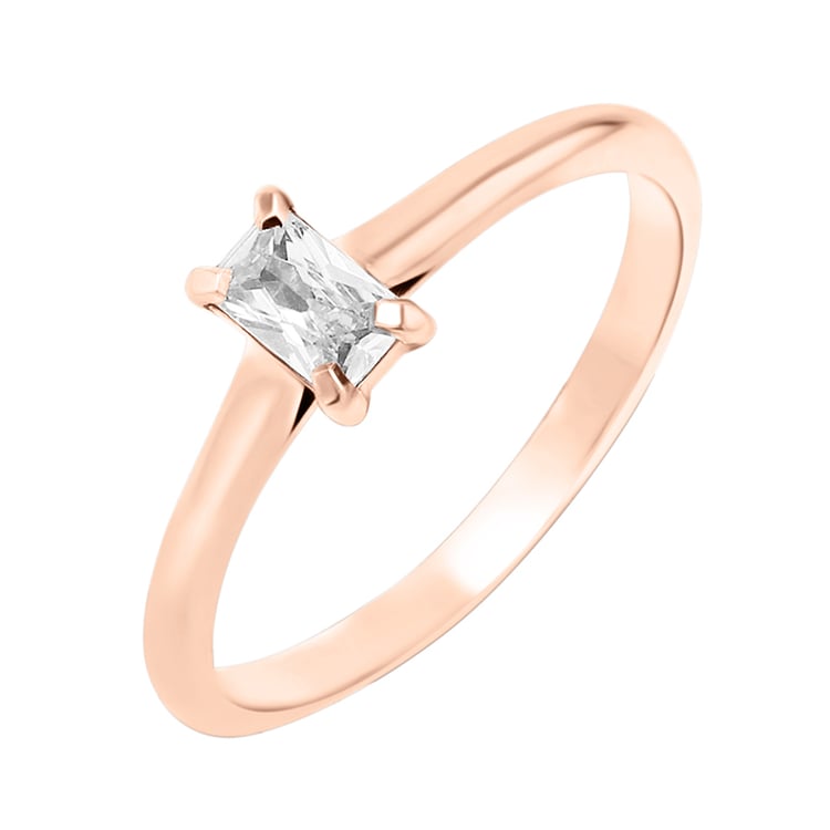 Verlobungsring mit Lab Grown Diamant im Smaragdschliff Bukkha 144499