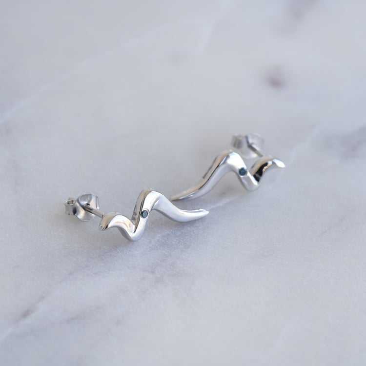 Silberne Ohrringe mit blauen Diamanten Ursella 86181