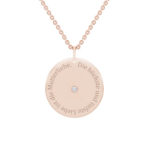 Anhänger mit Zitat und Diamant Janet